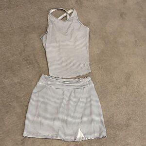 Jockey Navy & White Striped tennis skort and top set. Barely worn. Super comfy.